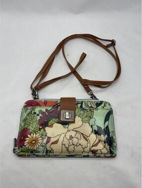 Sakroots Crossbody Purse Wristlet Shoulder Bag Flower Pattern Peeling